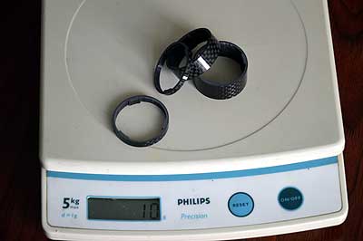 World's lightest headset spacers in carbon fibre