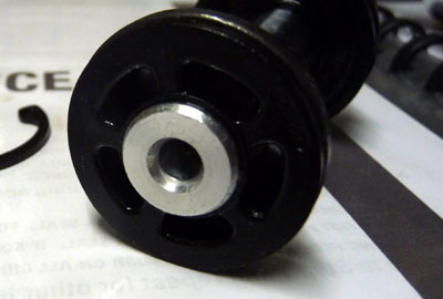Close-up of port end of SID Race rebound damper