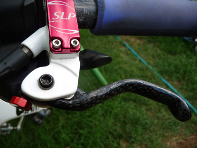 Finished CF brake lever fitted to brake master cylinder