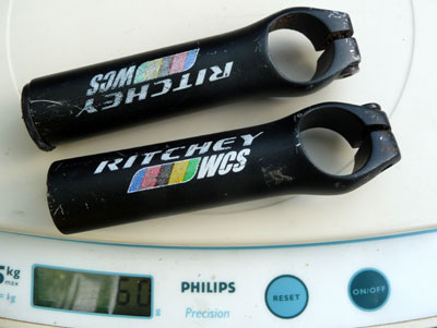 Ritchey WCS Bar Ends on scale at 60g
