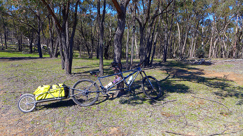 Bikepacking with tandem towing bob trailer
