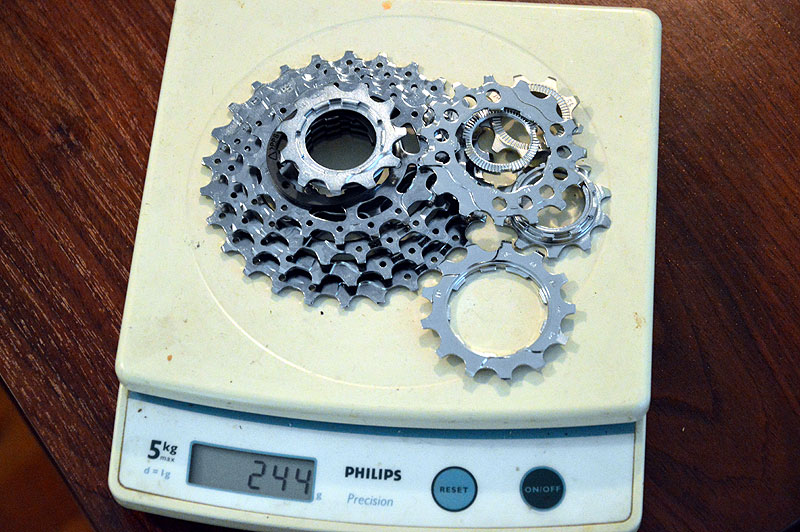 Shimano Capreo 9-26t cassette weighs 244g