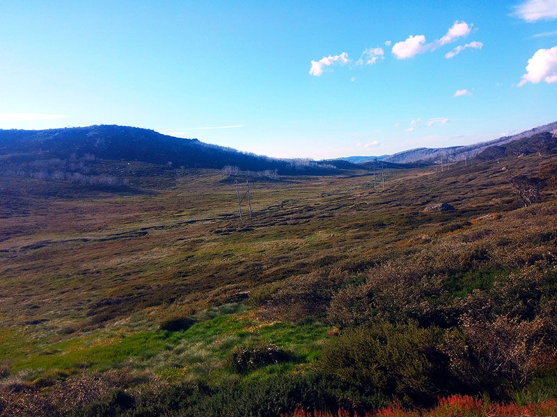 View back down Schlink Pass towards the Schlink Hilton