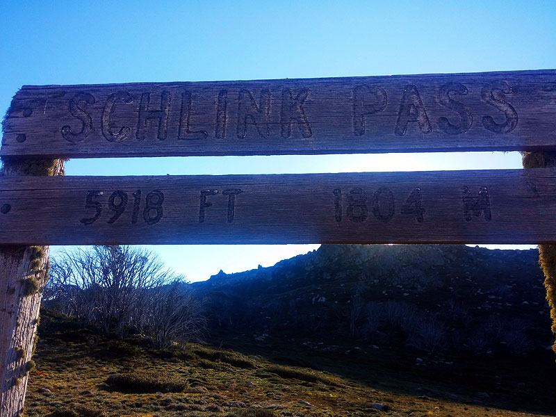 Schlink Pass sign