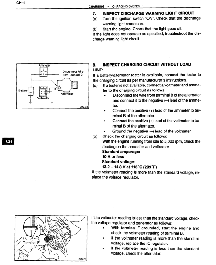 Page 3 - inspect charging circuit without load