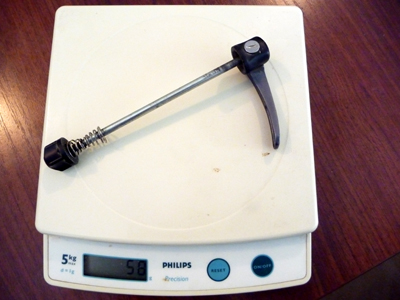 XTR front skewer weighs 58 grams