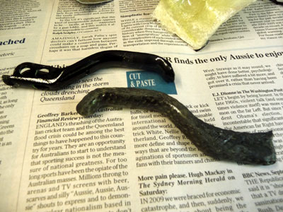 Carbon fiber brake lever fresh from the mold